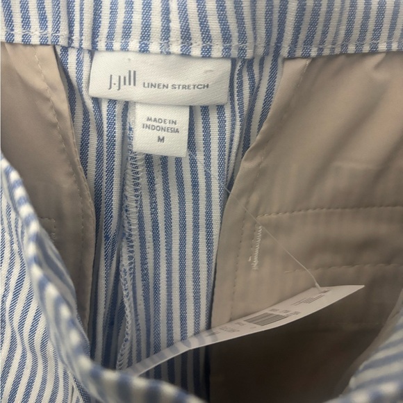 JJill’s NWT Striped blue and white stretch  linen  pants in size medium . - Picture 3 of 12